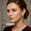 Elegant Traditional Filigree Gold Drop Earrings
