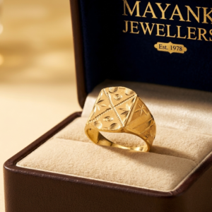 Artisan Engraved Gold Signet Ring
