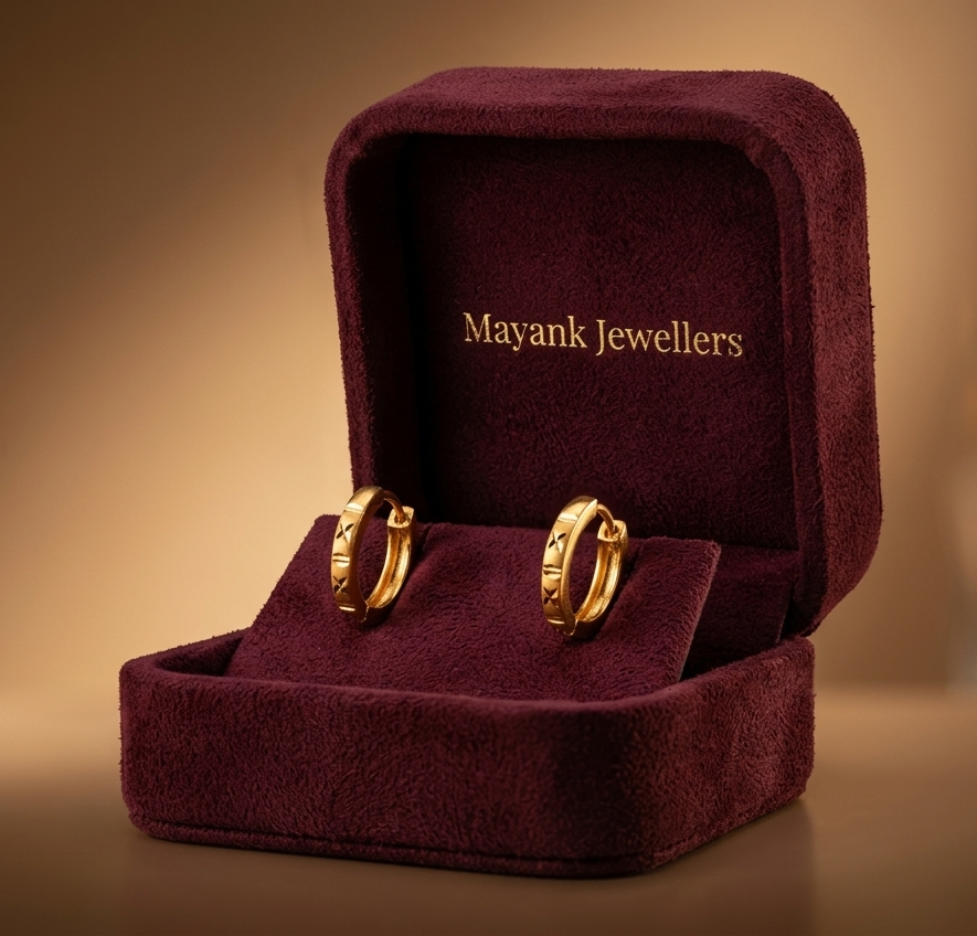 Classic Textured Gold Hoop Earrings