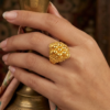 Elegant Cluster Bead Gold Statement Ring