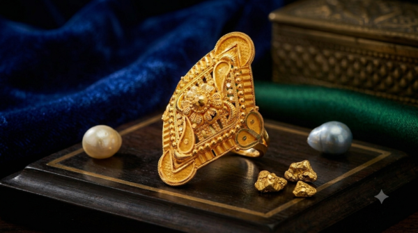 Exquisite Floral Filigree Gold Statement Ring