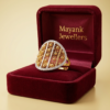 Radiant Lattice-Design Two-Tone Statement Ring