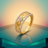 Elegant Infinity-Inspired Diamond-Studded Gold Band