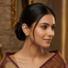 Elegant Tri-Point Gold Studs with Central Solitaire