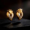 Elegant Teardrop-Inspired Two-Tone Gold Studs