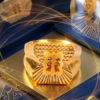Artisan Monogrammed Textured Gold Ring