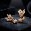 Exquisite Floral-Inspired Diamond Drop Earrings