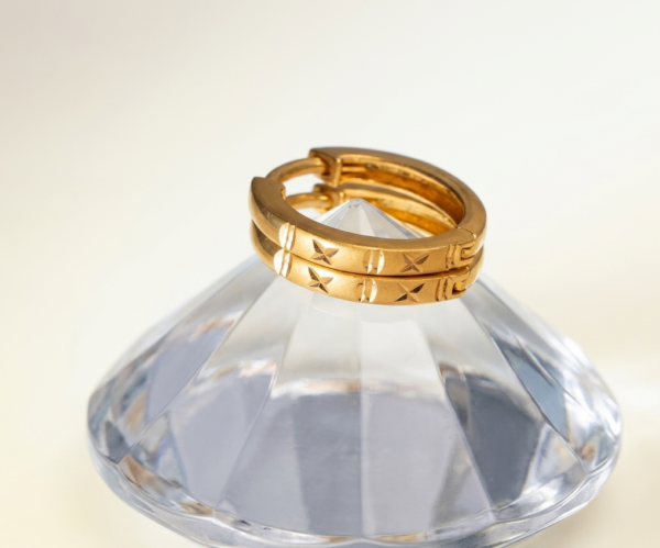 Classic Textured Gold Hoop Earrings