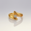 Gold Ring, Designer Gold Ring, Filigree Gold Ring, Stone Studded Ring, Modern Gold Jewelry, Women's Gold Ring, Daily Wear Ring, Contemporary Jewelry, Gift for Her, Stylish Gold Ring.