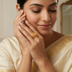 Traditional Coin-Motif Multi-Wire Gold Ring