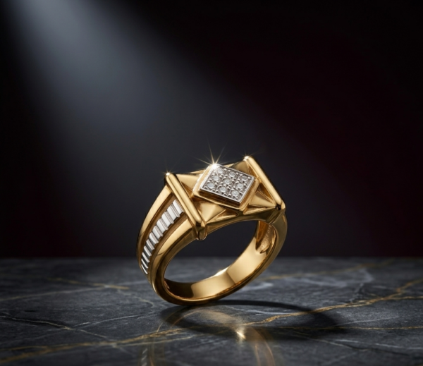 Sophisticated Two-Tone Diamond Statement Ring