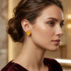 Radiant Heart-Shaped Sunray Gold Studs