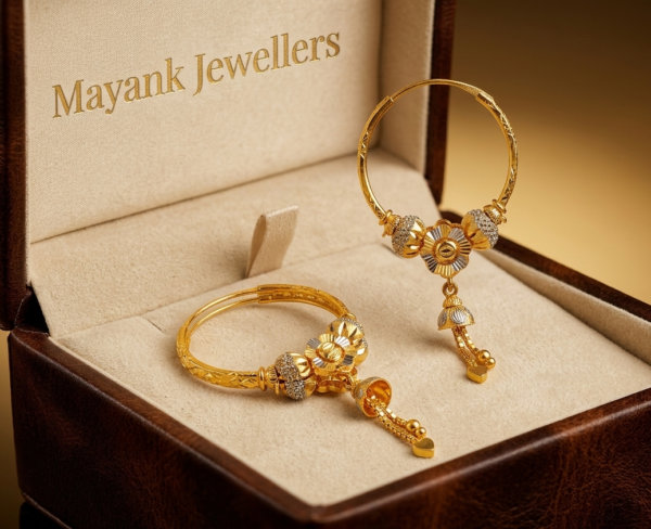 Elegant Textured Filigree Gold Hoop Earrings
