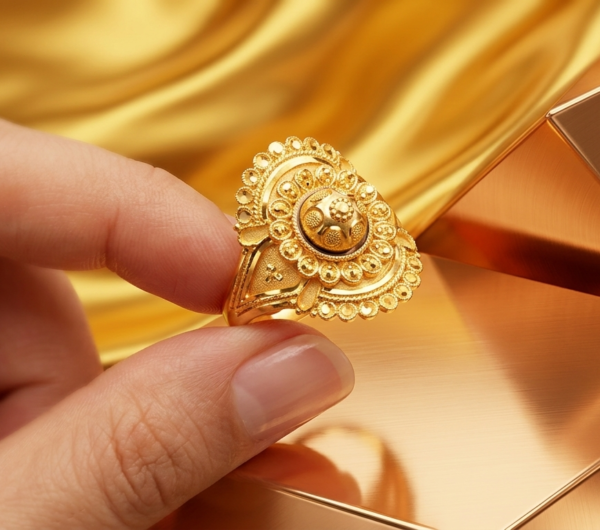 Exquisite Filigree Heritage Gold Ring