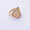 Radiant Lattice-Design Two-Tone Statement Ring