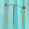 Elegant Hanging Bead Gold Hoop Earrings