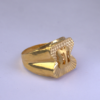 Artisan Monogrammed Textured Gold Ring