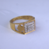 Elegant Stone-Studded Square Gold Statement Ring