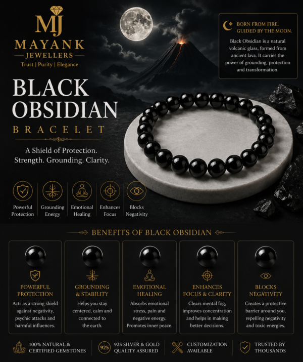 Protective Black Obsidian Grounding Bracelet
