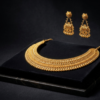 Mayank Jewellers Royal Gold-Plated Heavy Choker Necklace and Earrings Set