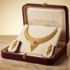 Mayank Jewellers Radiant Gold-Plated Central Medallion Necklace and Earrings Set