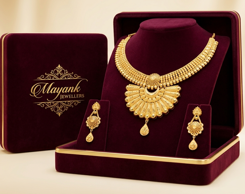 Opulent Traditional Gold-Plated Fan Pendant Necklace and Earrings Set Opulent Traditional Gold-Plated Fan Pendant Necklace and Earrings Set