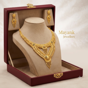 Exquisite Traditional Gold-Plated Layered Necklace and Earrings Set