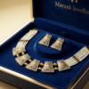 Elegant Multi-Strand Pearl and Filigree Designer Necklace Set