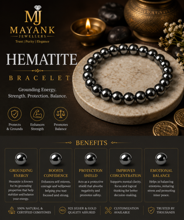 Premium Hematite Grounding Crystal Bracelet