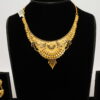Radiant Traditional Gold-Plated Statement Necklace and Dangle Earrings Set