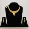 Mayank Jewellers Radiant Gold-Plated Central Medallion Necklace and Earrings Set