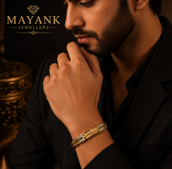 Mayank Jewellers Artisan Textured Gold Bracelet