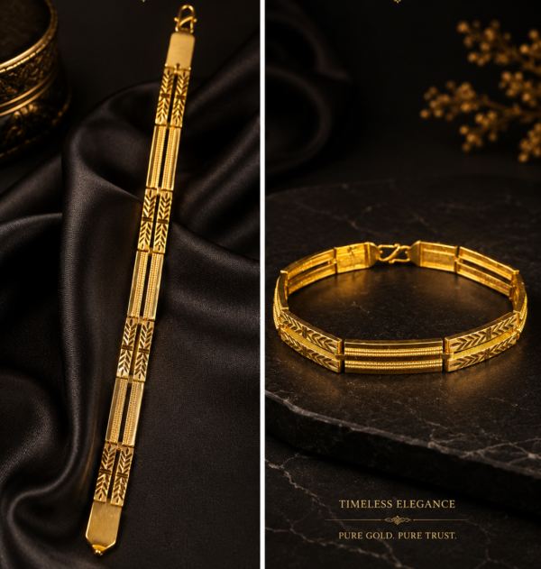 Mayank Jewellers Artisan Textured Gold Bracelet