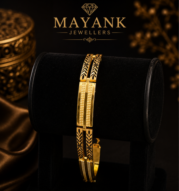 Mayank Jewellers Artisan Textured Gold Bracelet