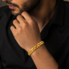 Artisan Texturized Gold Link Bracelet
