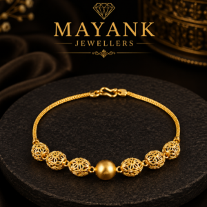Mayank Jewellers Filigree Bead & Centerpiece Gold Bracelet