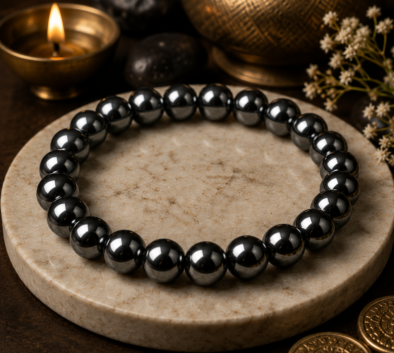 Premium Hematite Grounding Crystal Bracelet